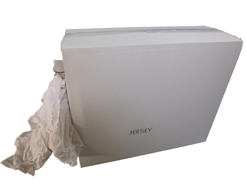 Carton 10 kg de chiffons tee-shirts coton blancs JERSEY